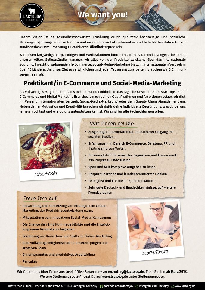 Praktikant E-Commerce und Social-Media-Marketing