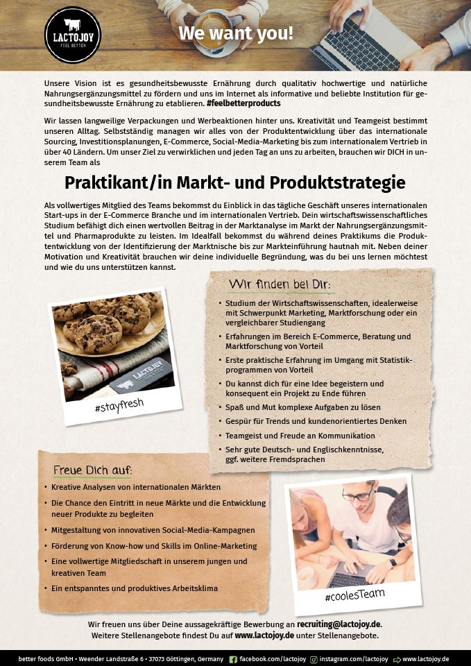 Praktikant Markt- und Produktstrategie